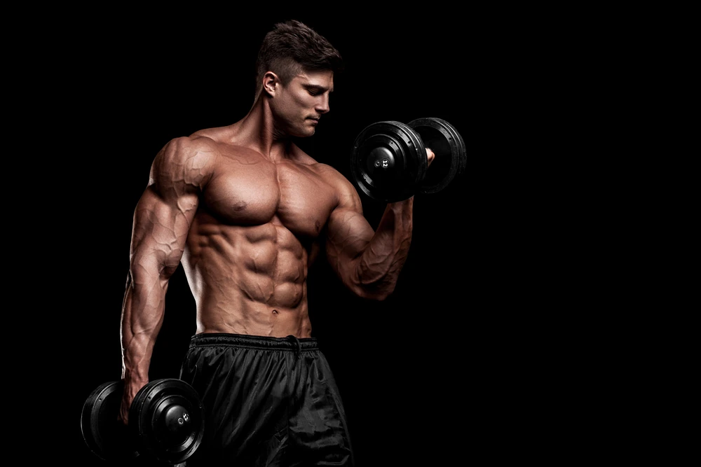 Bodybuilder In The Gym Doing The Exercise